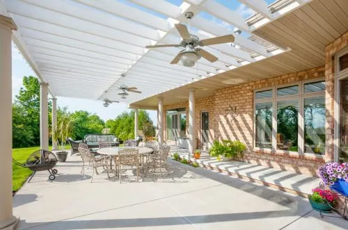 Covered patio hardscape in Ashland PA by KDI Hardscapes