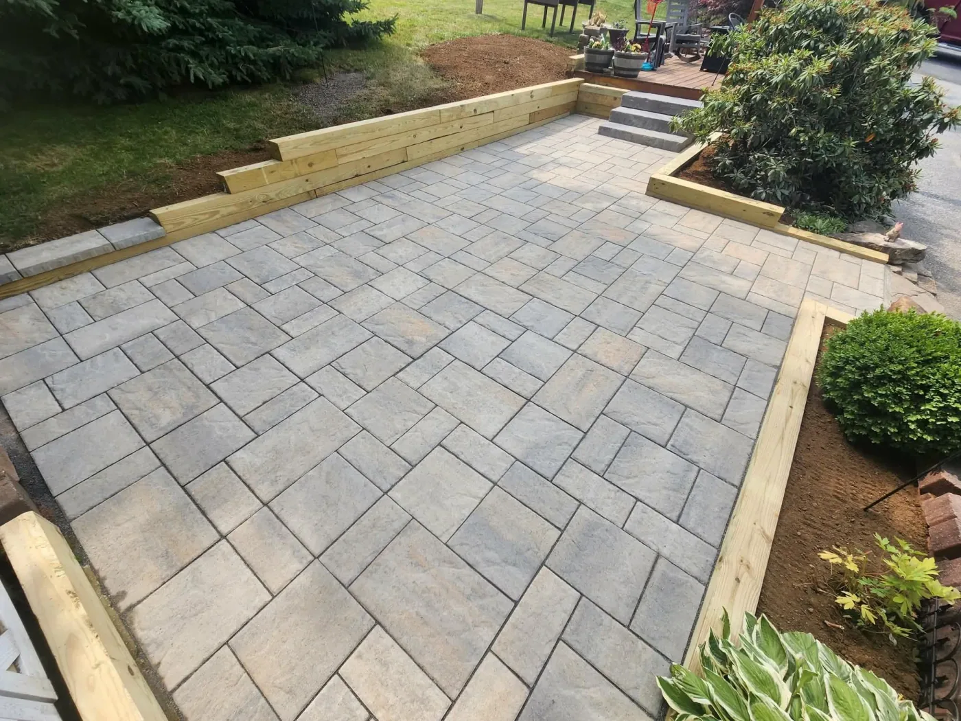 Paver patio installation in Schuylkill County PA by KDI Hardscapes